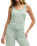 Kiera Stripe Vest in Crystal Green