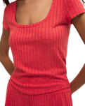 Flower Market Rib T-Shirt in Crimson Crush
