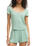 Flower Market Soft Knit T-Shirt in Crystal Green