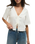 La Belle Linen Cropped Top in White